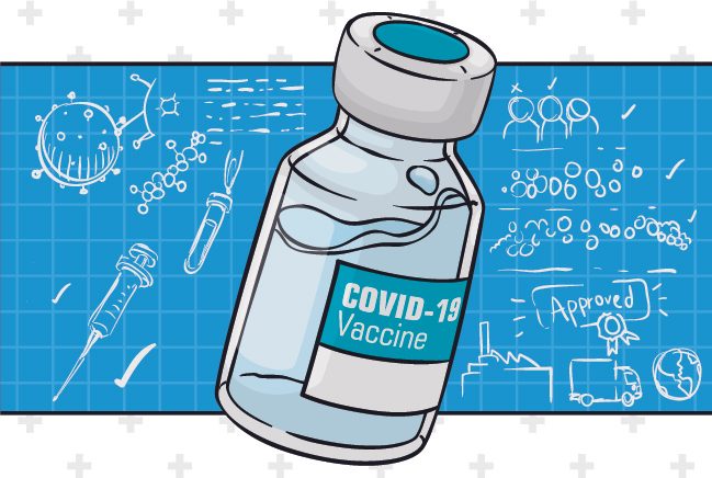 图形COVID-19疫苗瓶