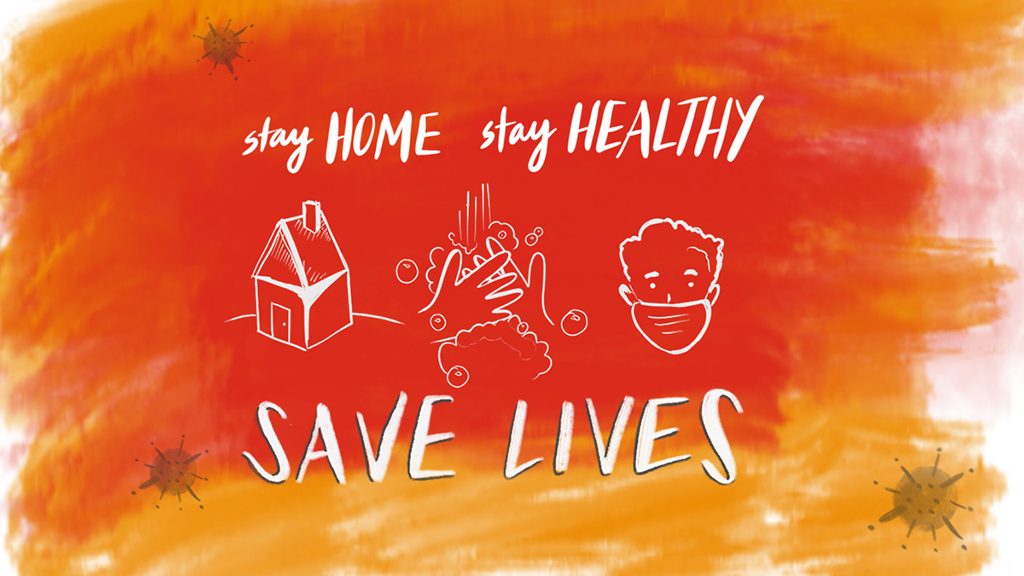 呆在家里，保持健康，拯救生命