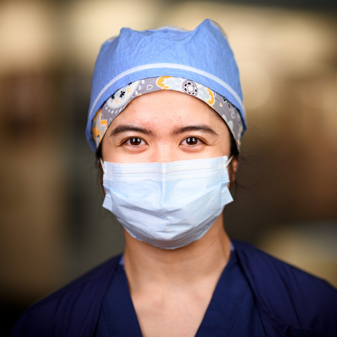 MD安德森员工戴着面罩