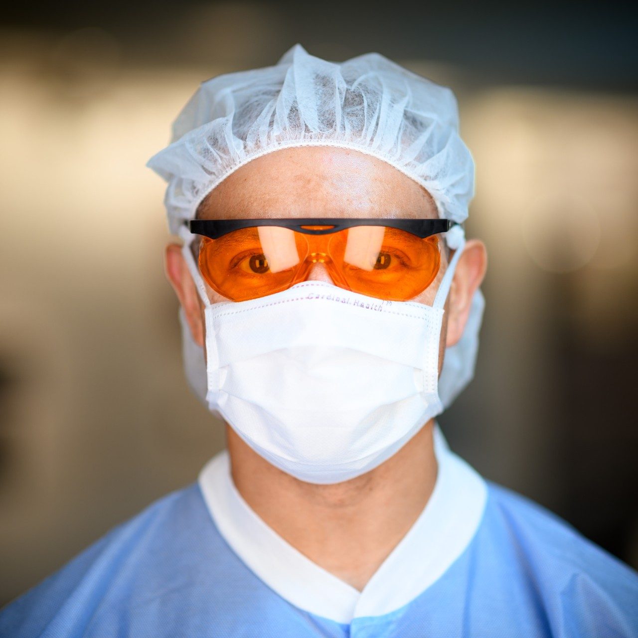 MD安德森员工戴着面罩