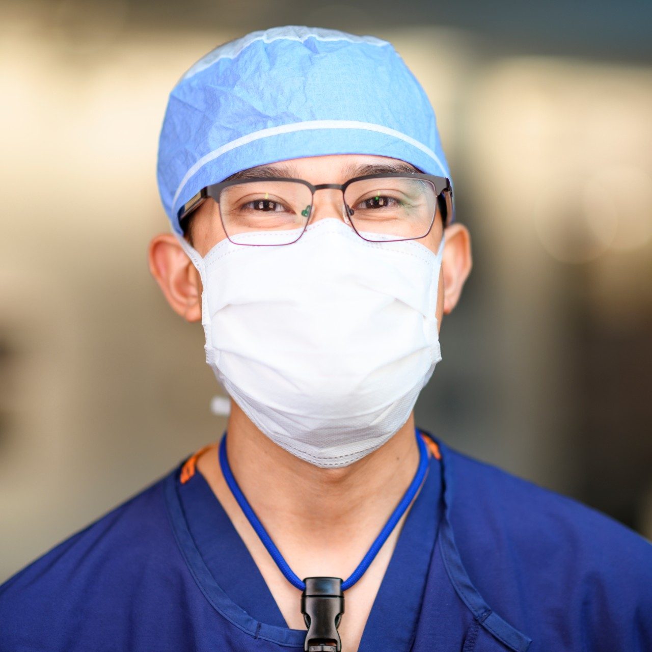 MD安德森员工戴着面罩