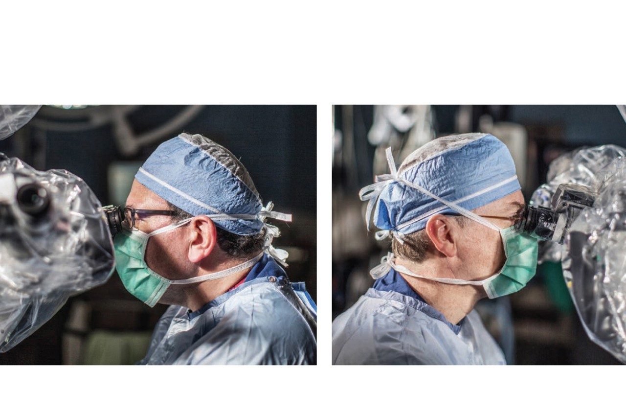 佛朗哥·德蒙特，医学博士(左)和保罗·吉德利，医学博士，是颅底肿瘤项目多学科小组的成员